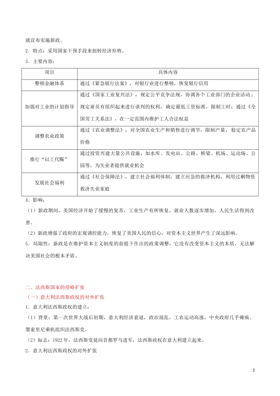 2023学年中考历史世界史考点25经济大危机和第二次世界大战含解析.doc_第2页