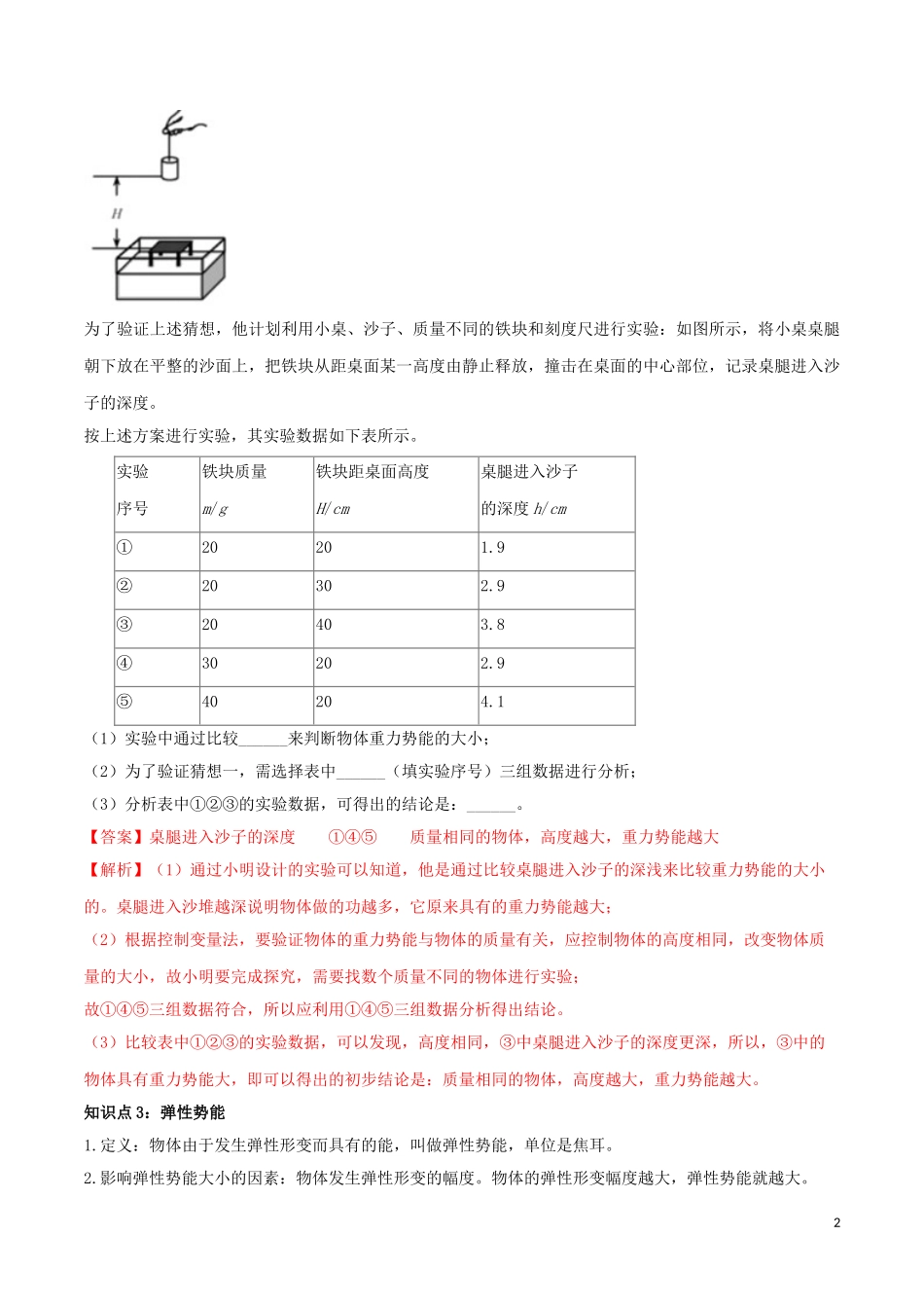 2023学年八年级物理下册第十一章功和机械能11.3动能和势能精讲精练含解析新版（人教版）.doc_第2页