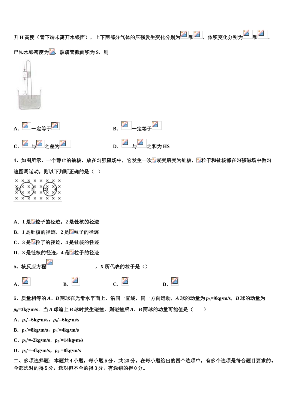 2023学年河北省邯郸市九校高二物理第二学期期末学业质量监测试题（含解析）.doc_第2页