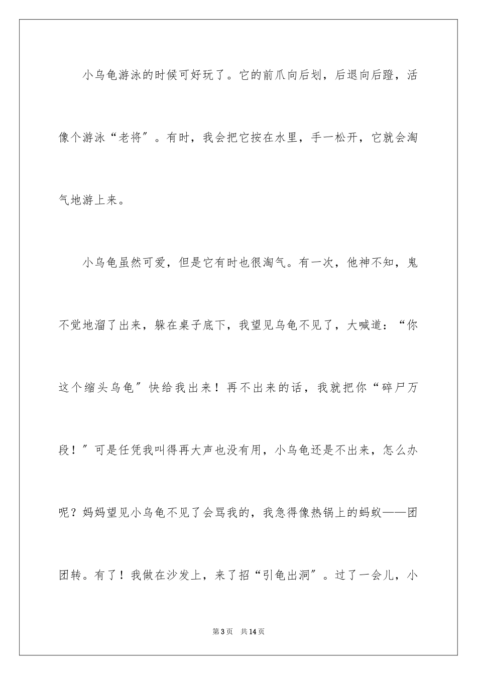 2023年可爱的小乌龟记叙文1.docx_第3页