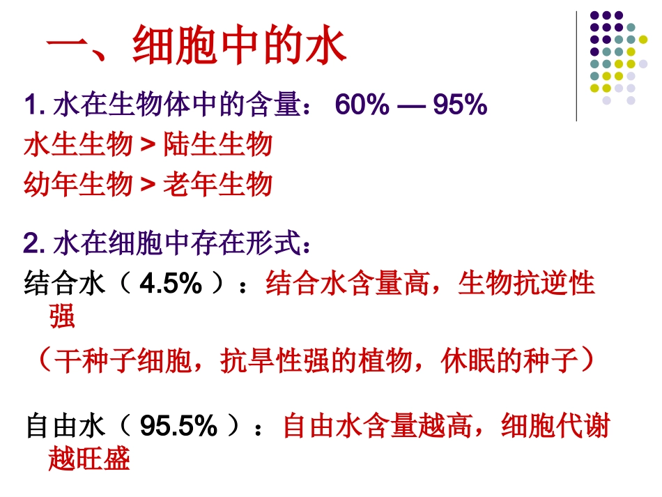 细胞中的水与无机盐(终极版).ppt_第2页