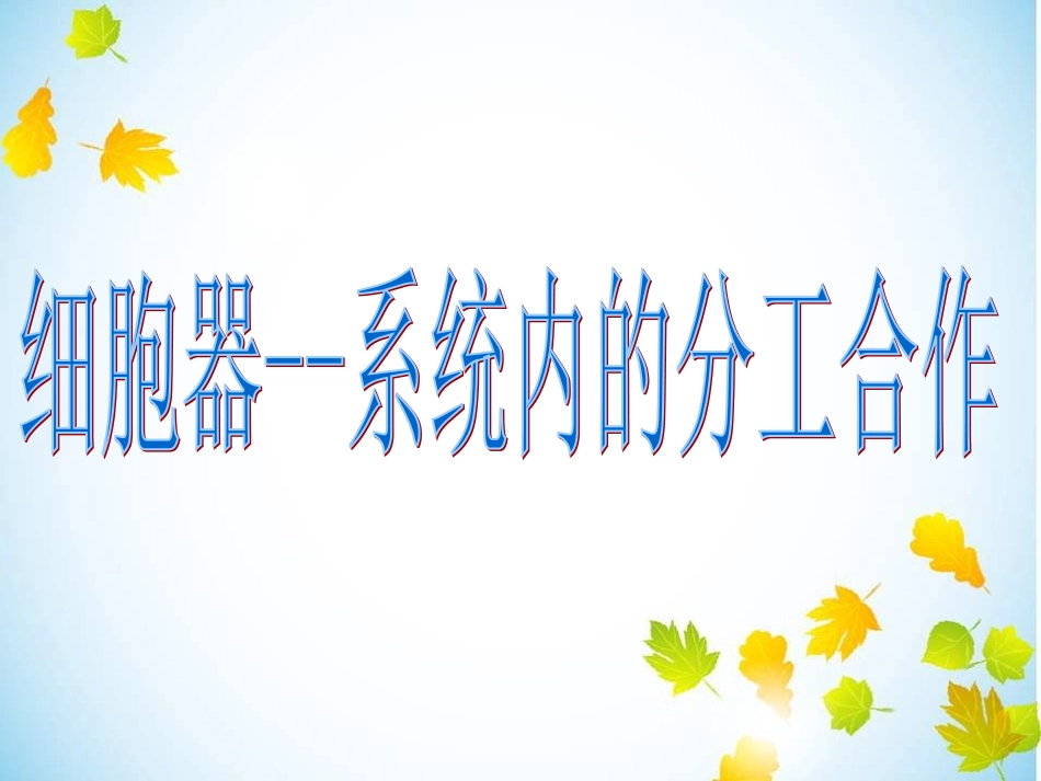 细胞器及其之间的分工合作.ppt_第1页