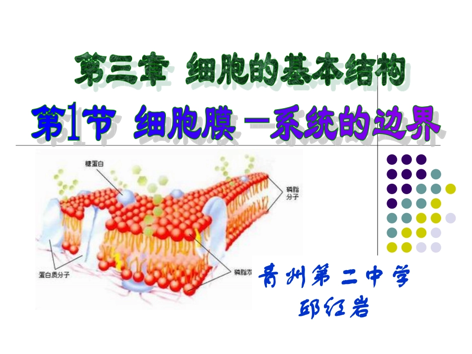 细胞膜——系统边界.ppt_第1页