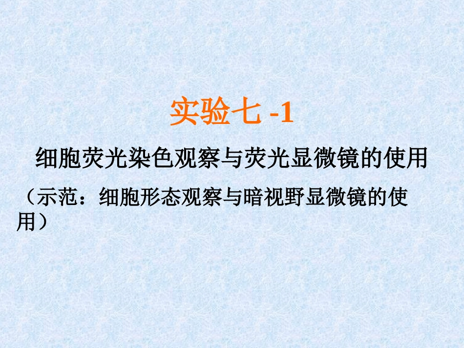 细胞荧光染色观察与.ppt_第1页