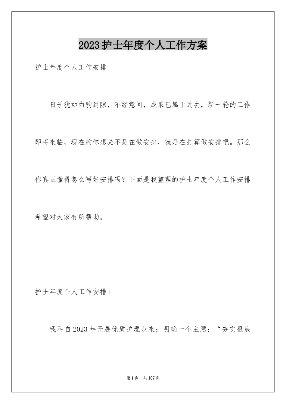 2023护士年度个人工作计划3范文.docx_第1页