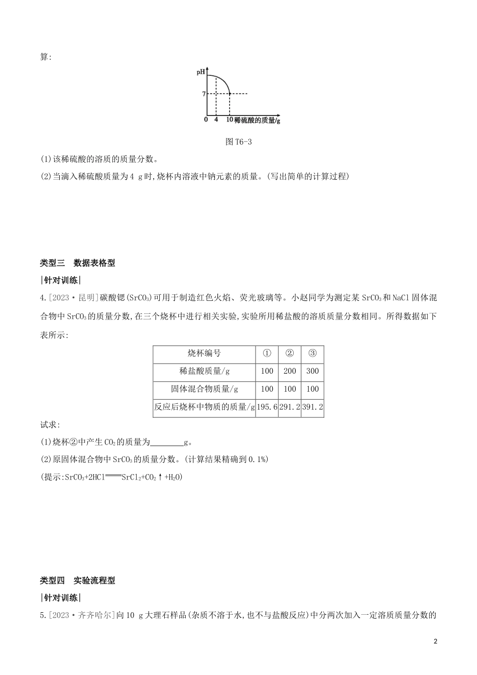 福建专版2023学年中考化学复习方案题型突破06综合计算题试题.docx_第2页