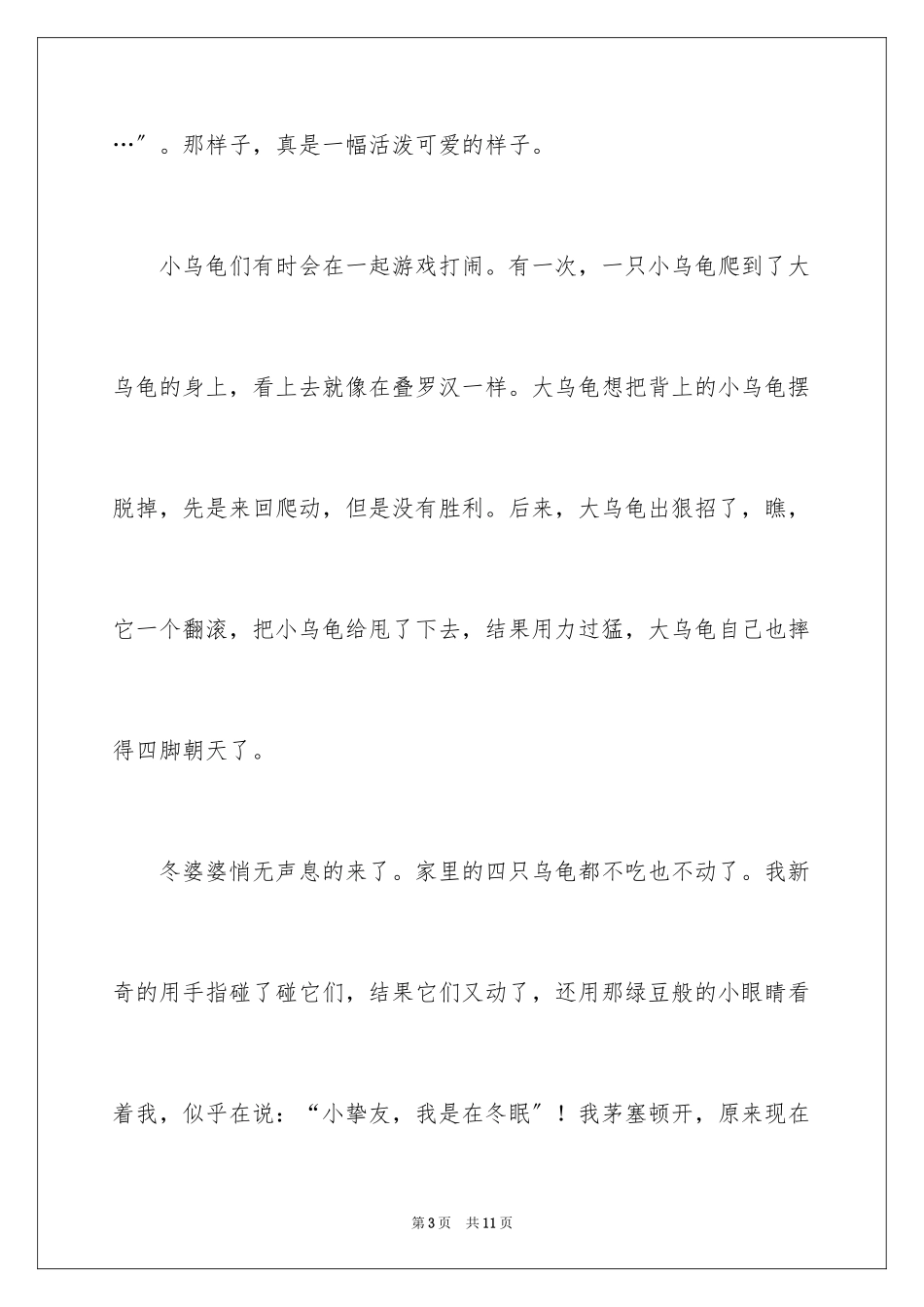 2023年可爱的乌龟三年级作文.docx_第3页