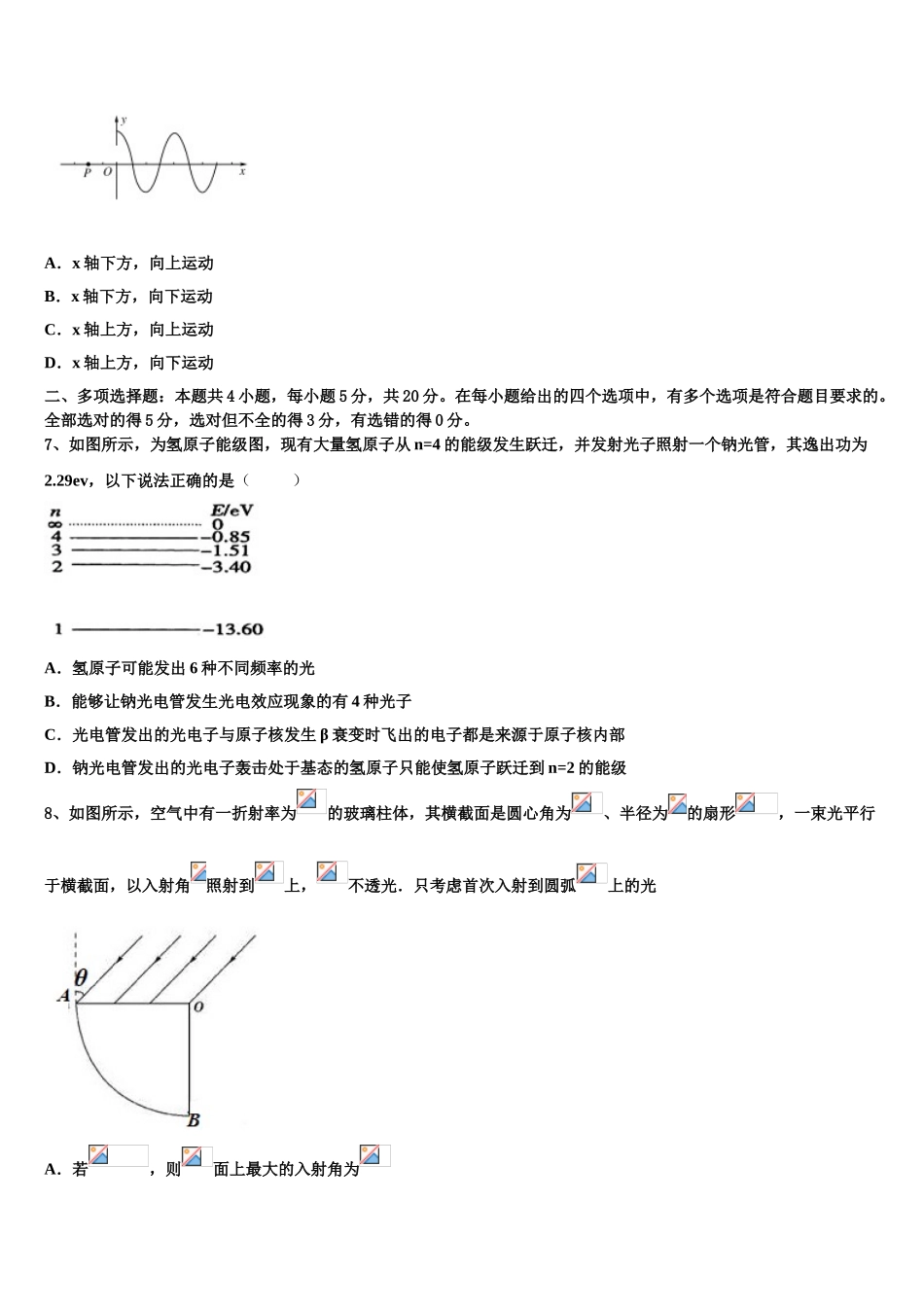 2023学年辽宁省大连大世界高中物理高二第二学期期末质量检测模拟试题（含解析）.doc_第3页