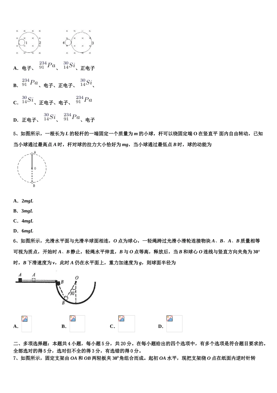 2023学年黑龙江省虎林市东方红林业局中学物理高二第二学期期末调研试题（含解析）.doc_第2页