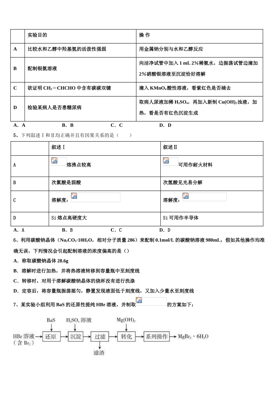 2023届内蒙古集宁二中化学高二下期末统考试题（含解析）.doc_第2页