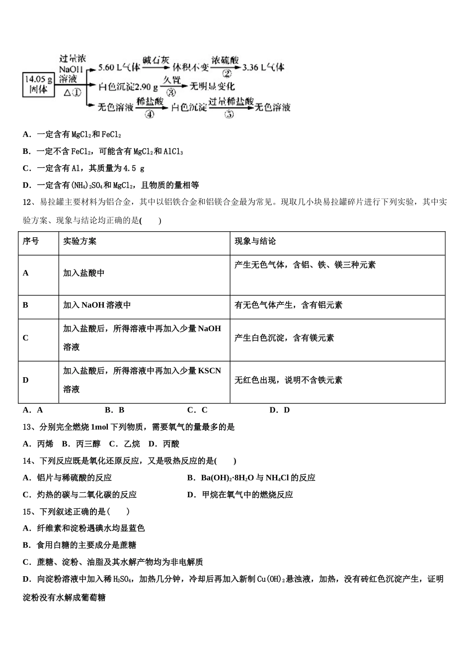 2023学年福建省福州市第四中学化学高二第二学期期末检测试题（含解析）.doc_第3页