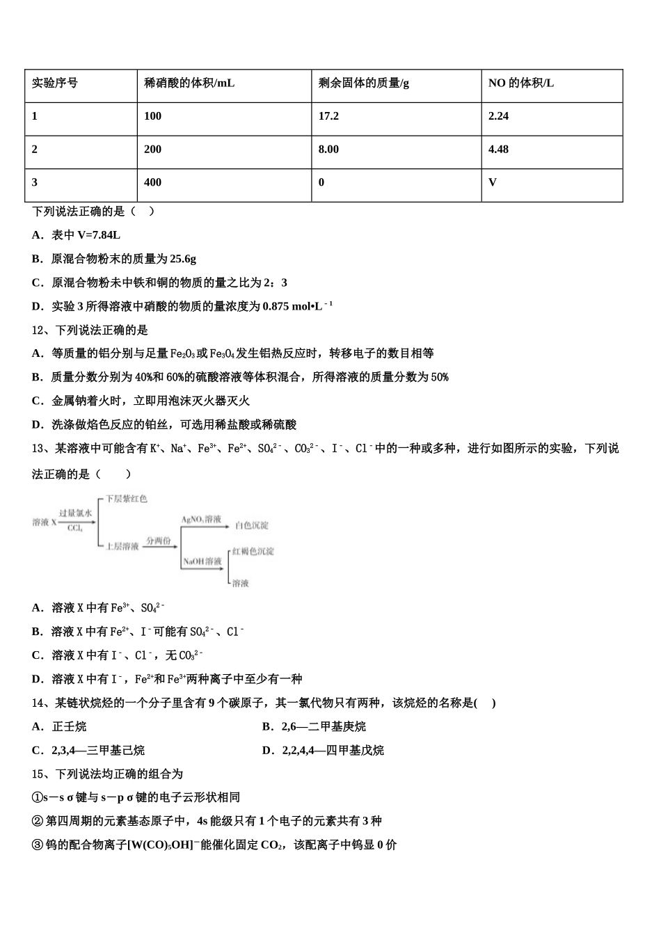 2023届河北省曲阳一中高二化学第二学期期末考试模拟试题（含解析）.doc_第3页