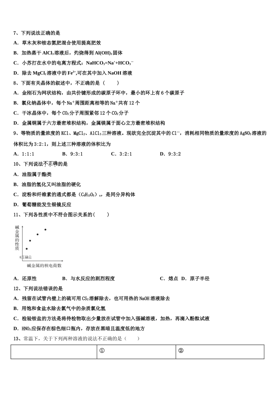 吉林省长春市第二中学2023学年化学高二第二学期期末检测模拟试题（含解析）.doc_第2页