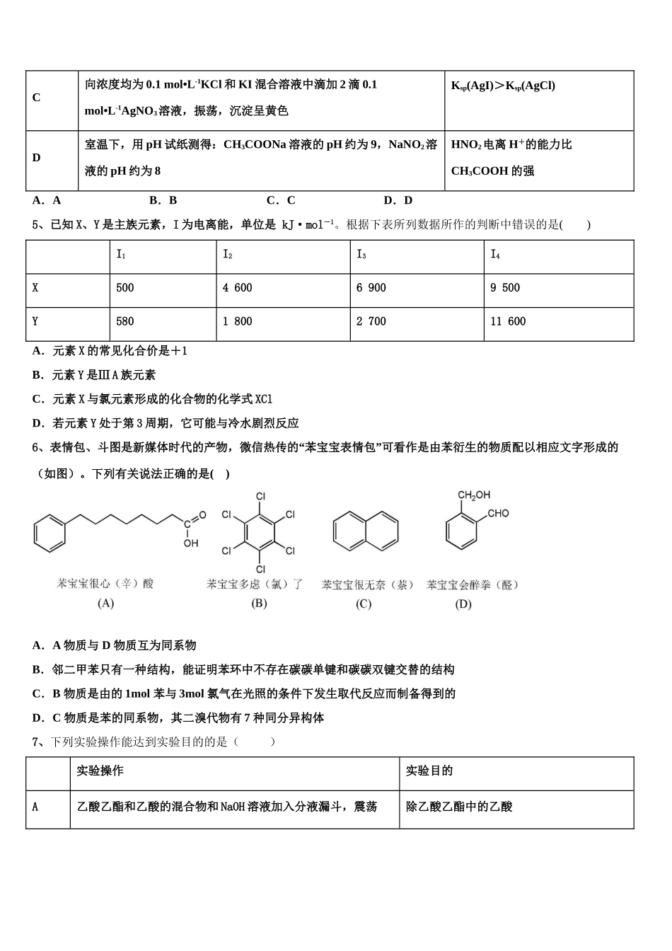 吉林省长春市普通高中2023学年化学高二下期末综合测试模拟试题（含解析）.doc_第2页