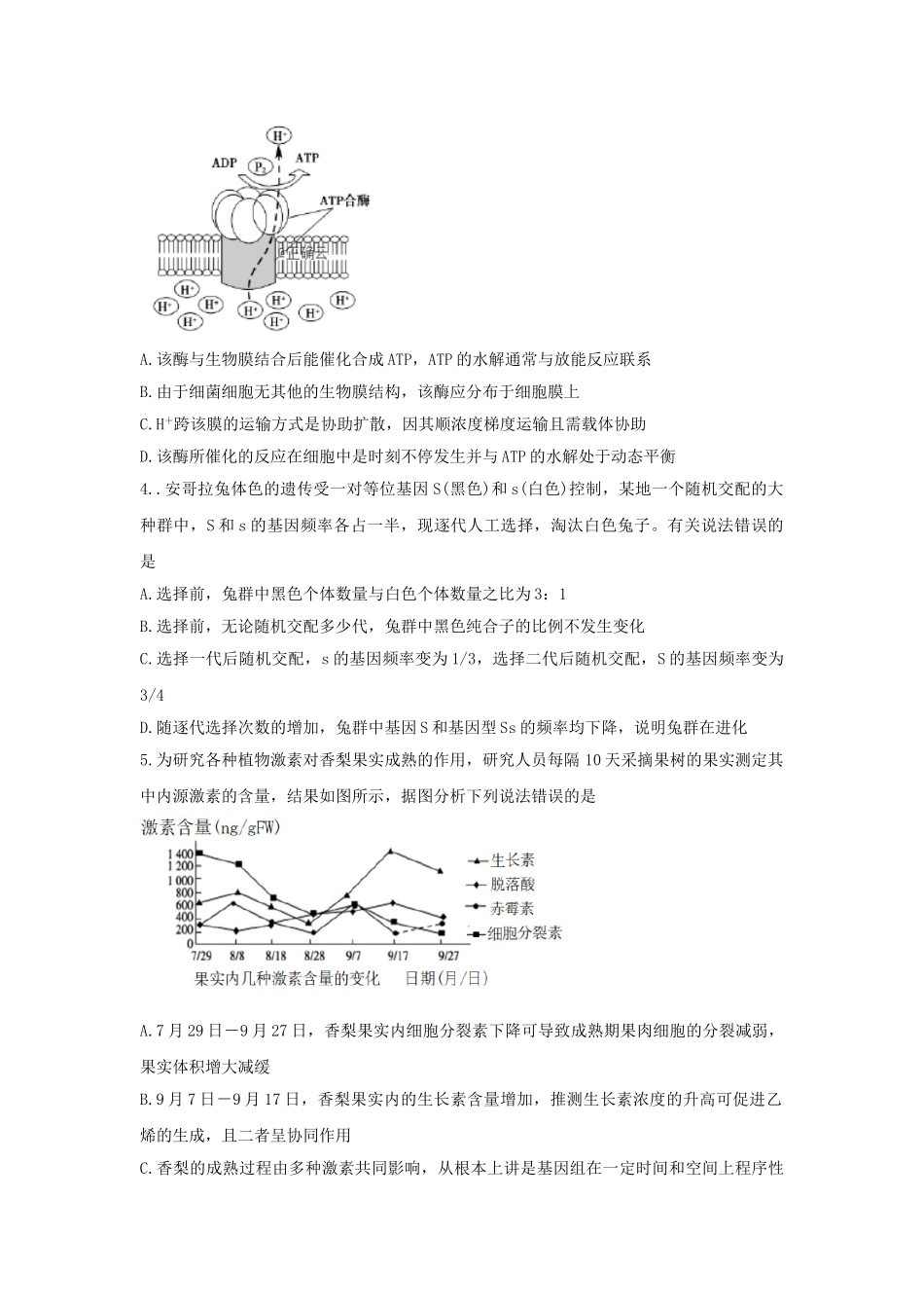 四川省绵阳市南山中学双语学校2023届高三生物上学期学术能力诊断性测试试题.doc_第2页