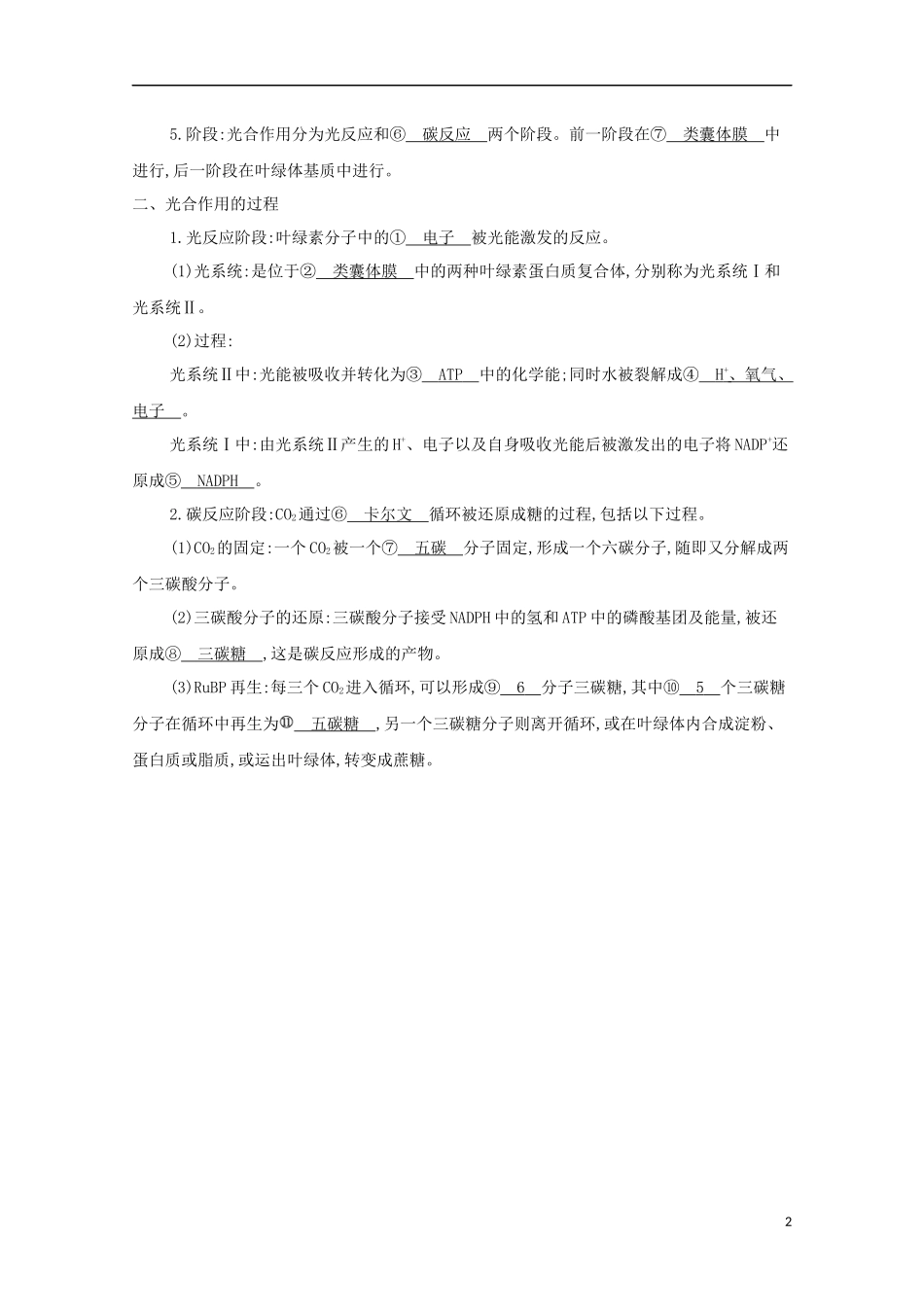 2023学年高考生物一轮复习第三单元第8讲光合作讲义+提能作业含解析.docx_第2页