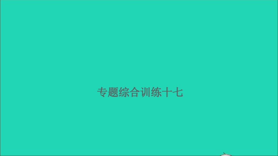 小考语文满分特训第一部分专题复习第六章阅读专题综合训练十七课件.ppt_第1页