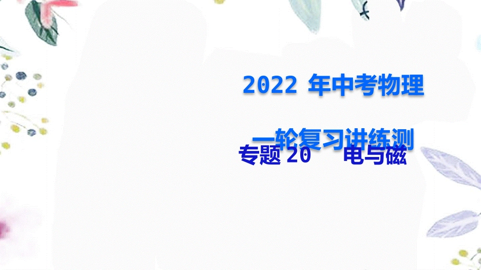 2023学年年中考物理一轮复习专题20电与磁课件2.pptx_第1页