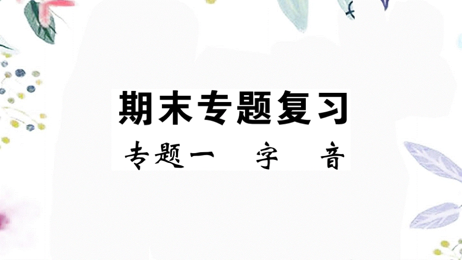 河南专版2023学年秋九年级语文上册专题一字音作业课件（人教版）2.pptx_第1页