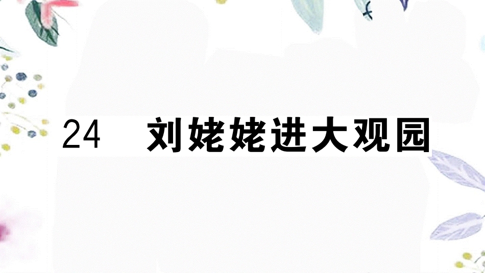 河南专版2023学年秋九年级语文上册第六单元24刘姥姥进大观园作业课件（人教版）2.pptx_第1页