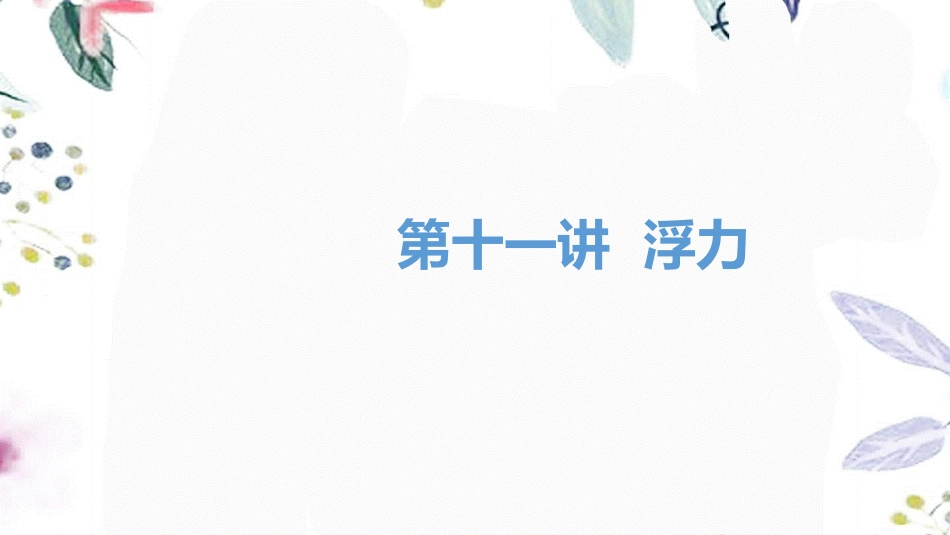 湖南省益阳市2023学年年中考物理一轮夺分复习第三主题力学第11讲浮力课件2.ppt_第1页