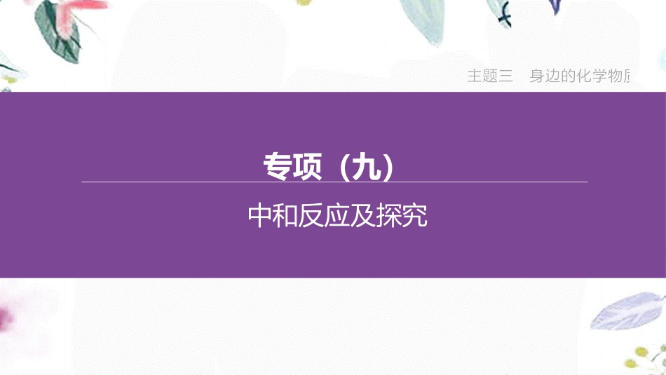 福建专版2023学年中考化学复习方案主题三身边的化学物质专项09中和反应及探究课件2.pptx_第1页