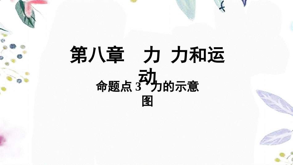 陕西省2023学年年中考物理一轮复习基醇点一遍过第八章力第九章力与运动命题点3力的示意图课件2.pptx_第1页