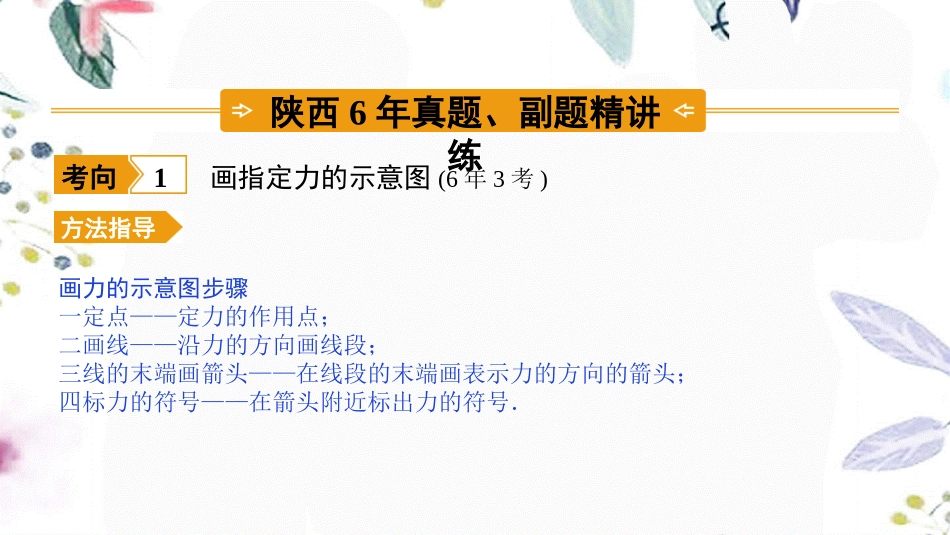 陕西省2023学年年中考物理一轮复习基醇点一遍过第八章力第九章力与运动命题点3力的示意图课件2.pptx_第2页