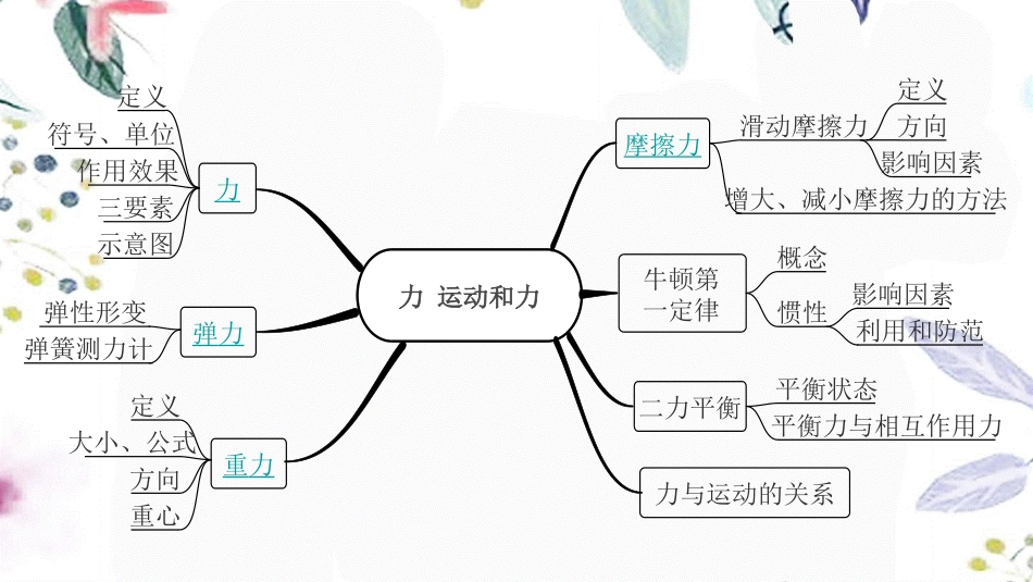 陕西省2023学年年中考物理一轮复习基醇点一遍过第八章力第九章力与运动命题点1力弹力重力摩擦力课件2.pptx_第2页