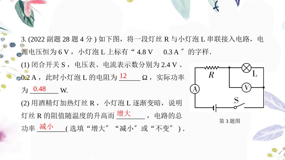 陕西省2023学年年中考物理一轮复习基醇点一遍过第十五章电功和电热命题点1电功电功率课件12.pptx_第3页