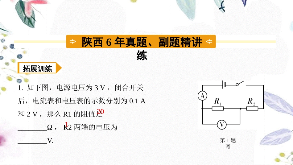 陕西省2023学年年中考物理一轮复习基醇点一遍过第十四章欧姆定律命题点2欧姆定律及基础计算课件2.pptx_第3页