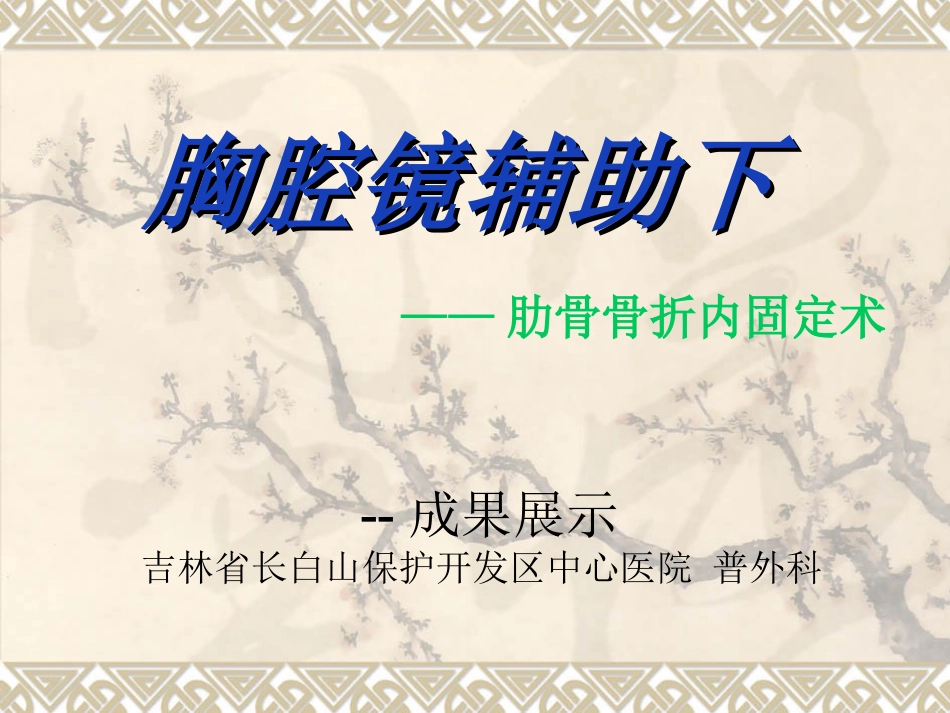 胸腔镜辅助下肋骨骨折内固定术PPT.ppt_第1页