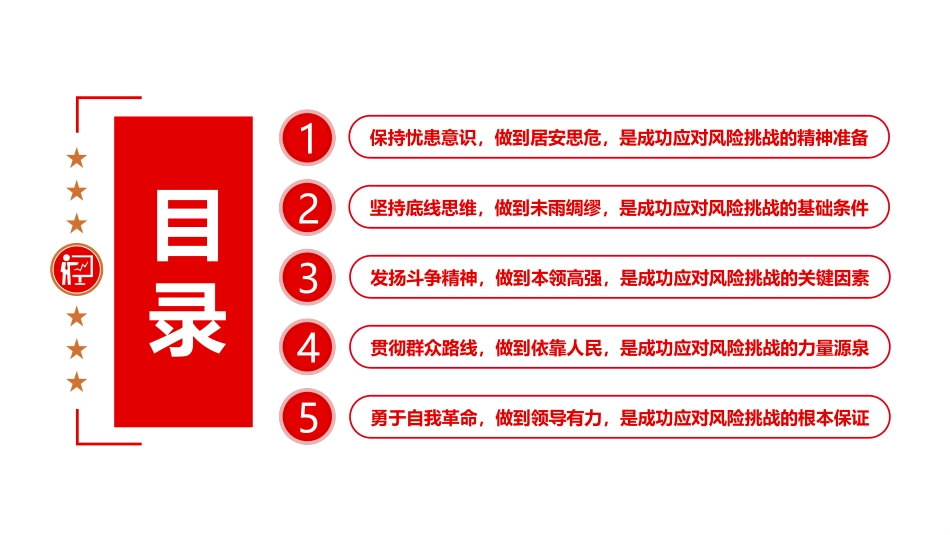 中国共产党成功应对风险挑战的历史经验PPT红色简约风党员干部深入学习《决议》专题党课课件模板.pptx_第3页