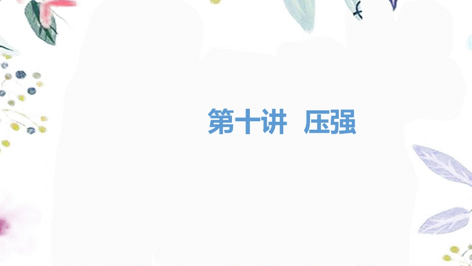 湖南省益阳市2023学年年中考物理一轮夺分复习第三主题力学第10讲压强课件2.ppt_第1页