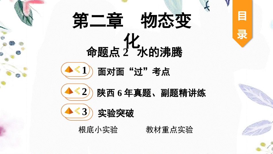 陕西省2023学年年中考物理一轮复习基醇点一遍过第二章物态变化命题点2水的沸腾课件2.pptx_第1页