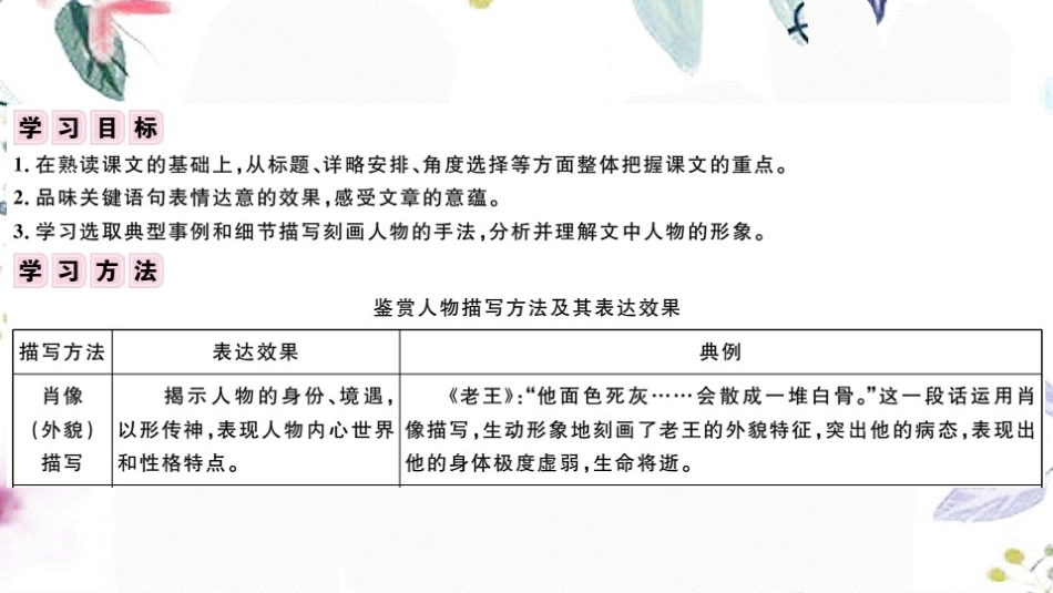 2023学年春七年级语文下册第三单元单元阅读指导习题课件（人教版）.pptx_第3页