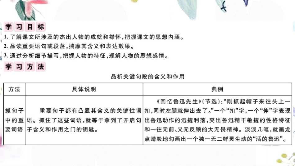 2023学年春七年级语文下册第一单元单元阅读指导习题课件（人教版）.pptx_第3页