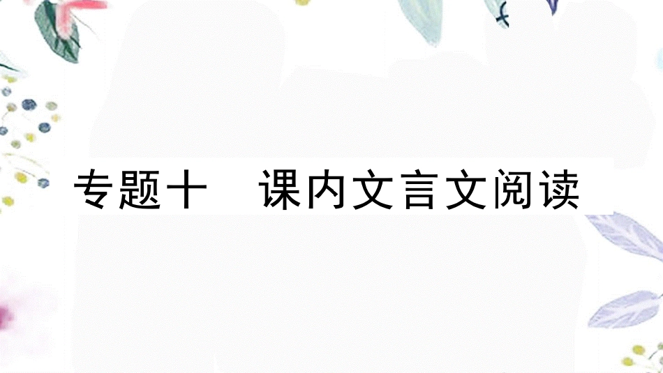 黄冈专版2023学年春八年级语文下册期末专题复习十课内文言文阅读习题课件（人教版）2.pptx_第1页