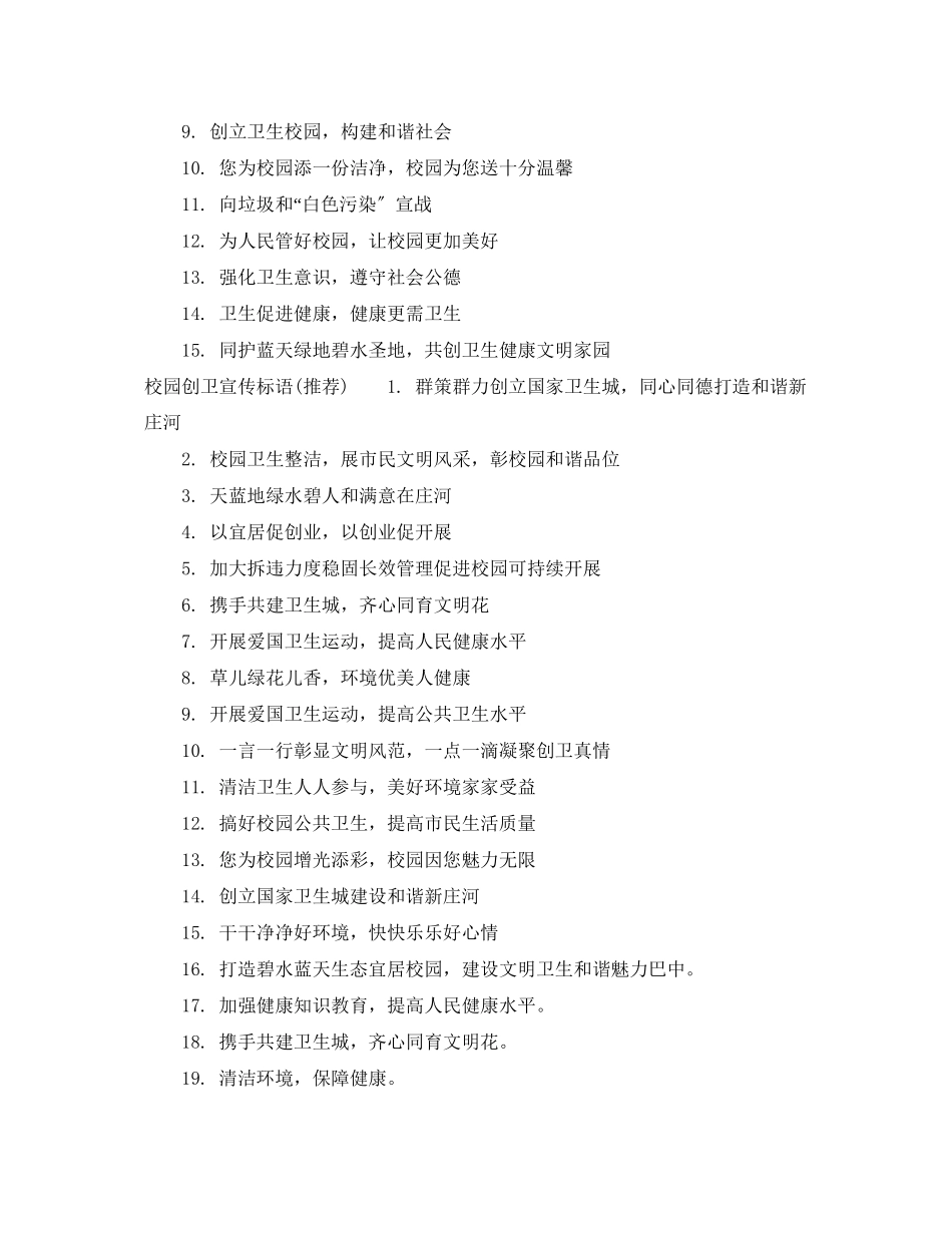 2023年班级创卫宣传标语.docx_第2页