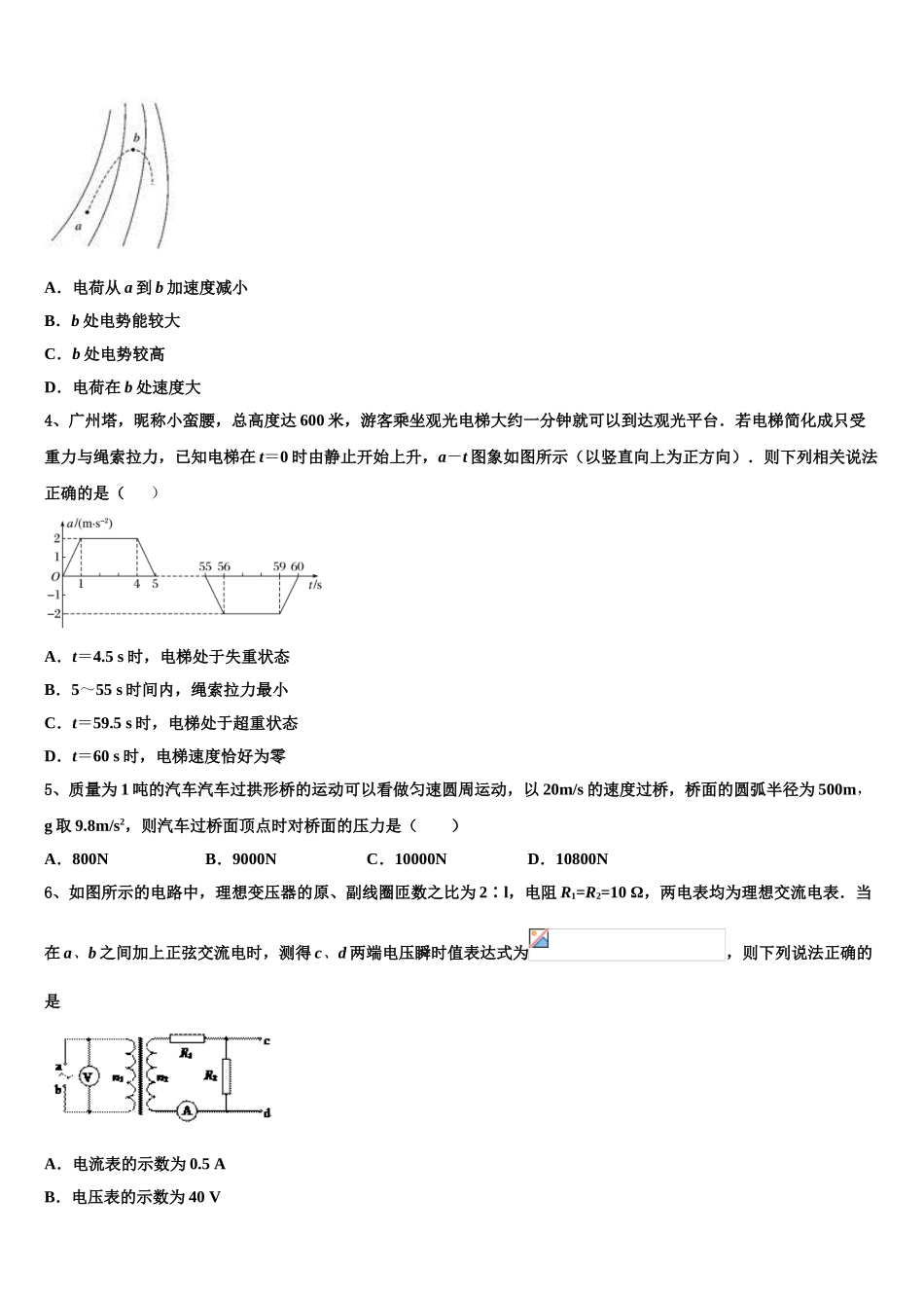 内蒙古包头一中2023学年物理高二下期末学业质量监测模拟试题（含解析）.doc_第2页