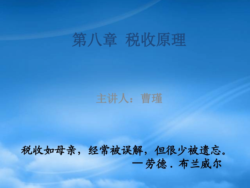XXXX第八章税收原理.pptx_第1页