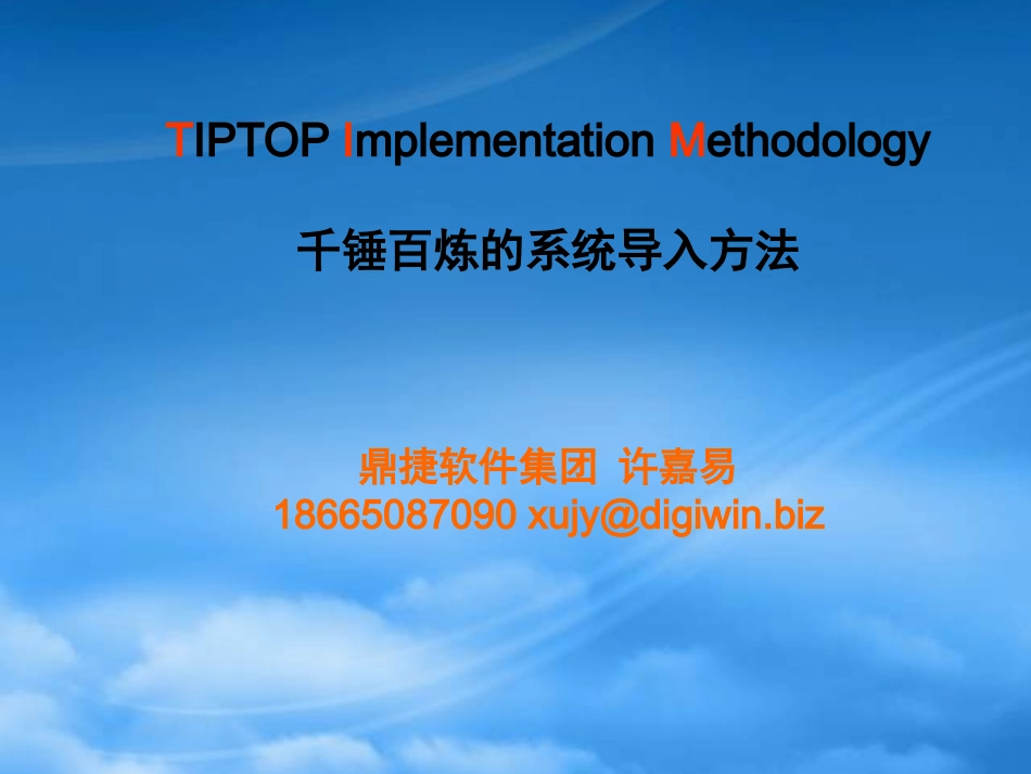 TIPTOP实施方法及如何降低ERP系统转换风险-许嘉易.pptx_第1页