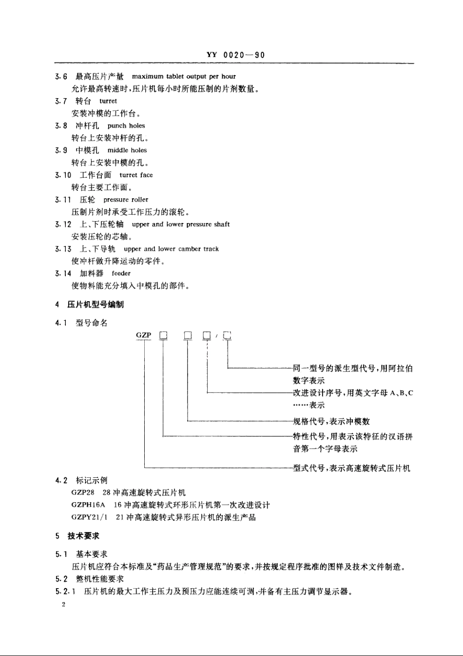 高速旋转式压片机 YY 0020-1990.pdf_第3页
