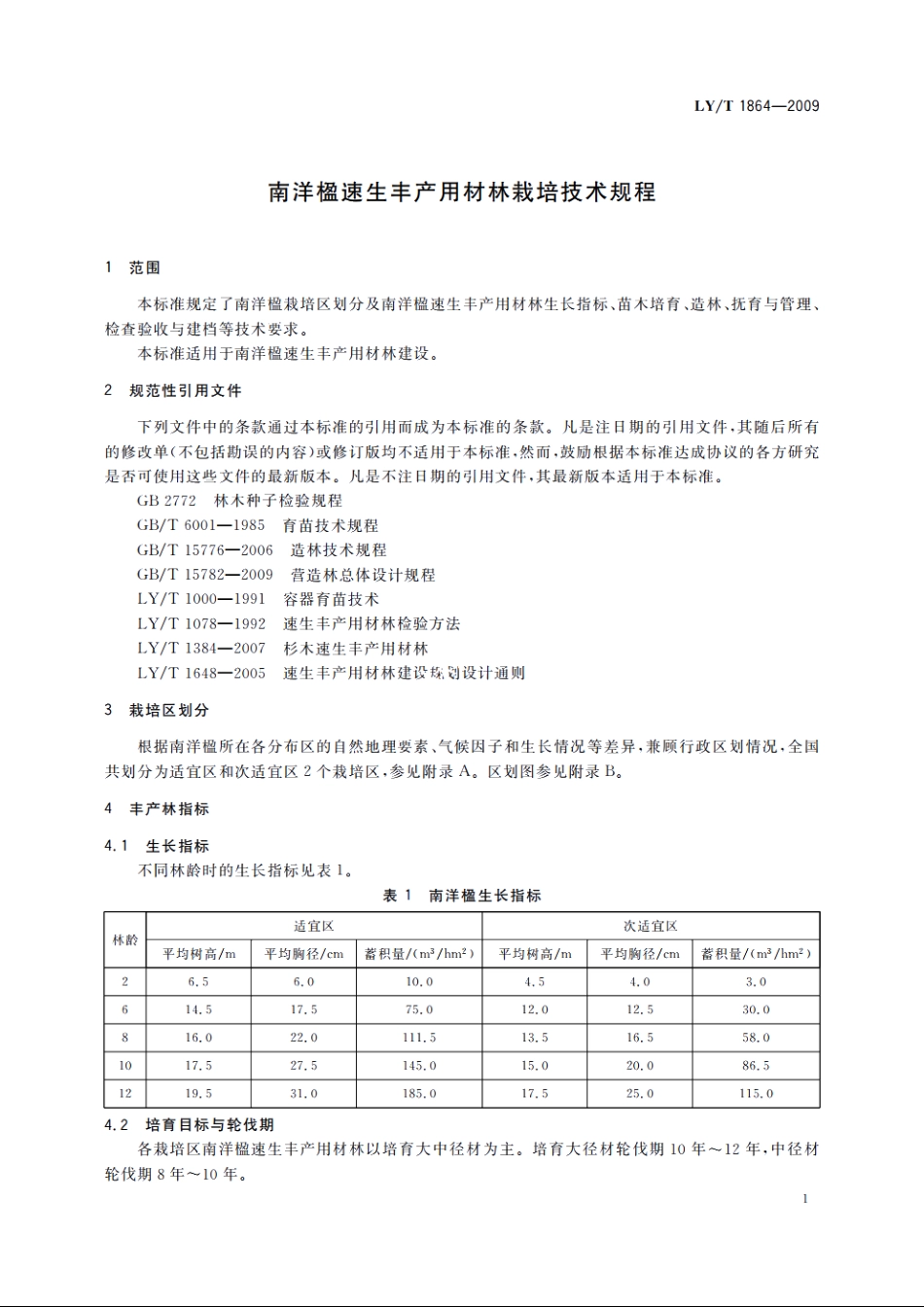 南洋楹速生丰产用材林栽培技术规程 LYT 1864-2009.pdf_第3页