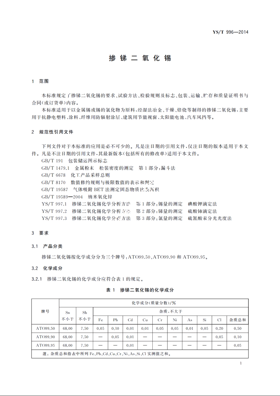 掺锑二氧化锡 YST 996-2014.pdf_第3页