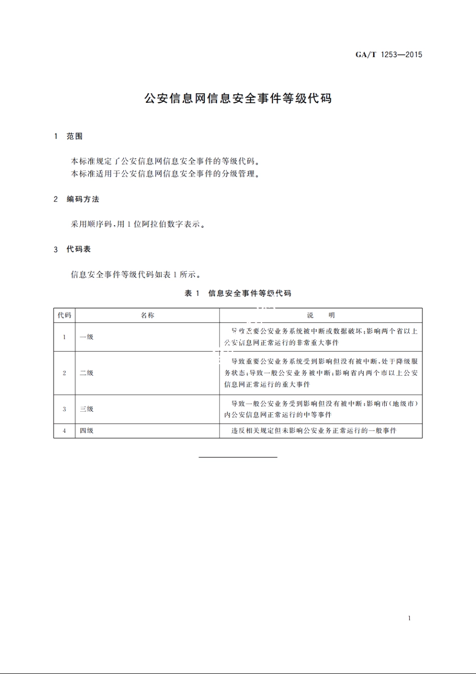 公安信息网信息安全事件等级代码 GAT 1253-2015.pdf_第3页