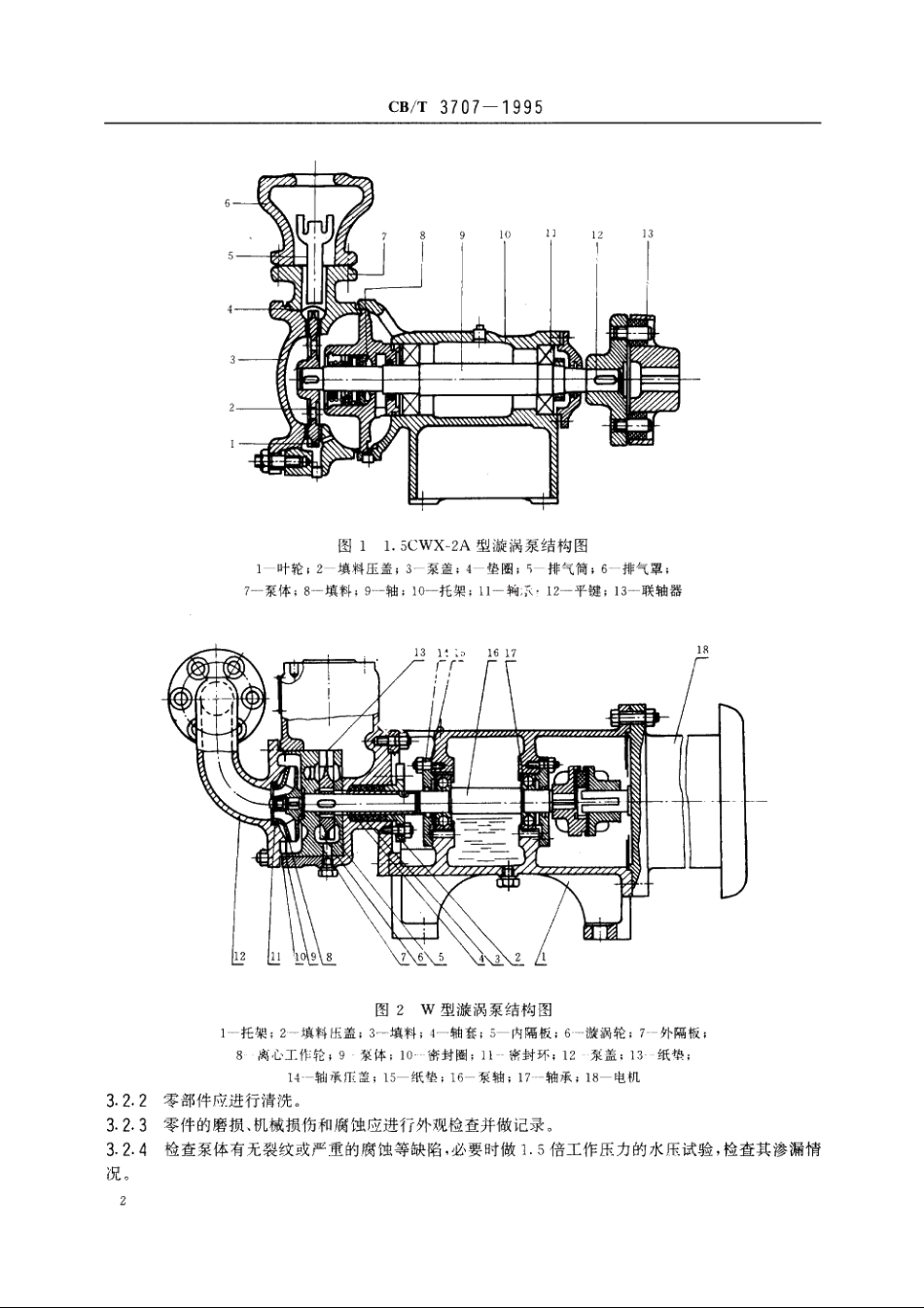 船用漩涡泵修理技术要求 CBT 3707-1995.pdf_第3页