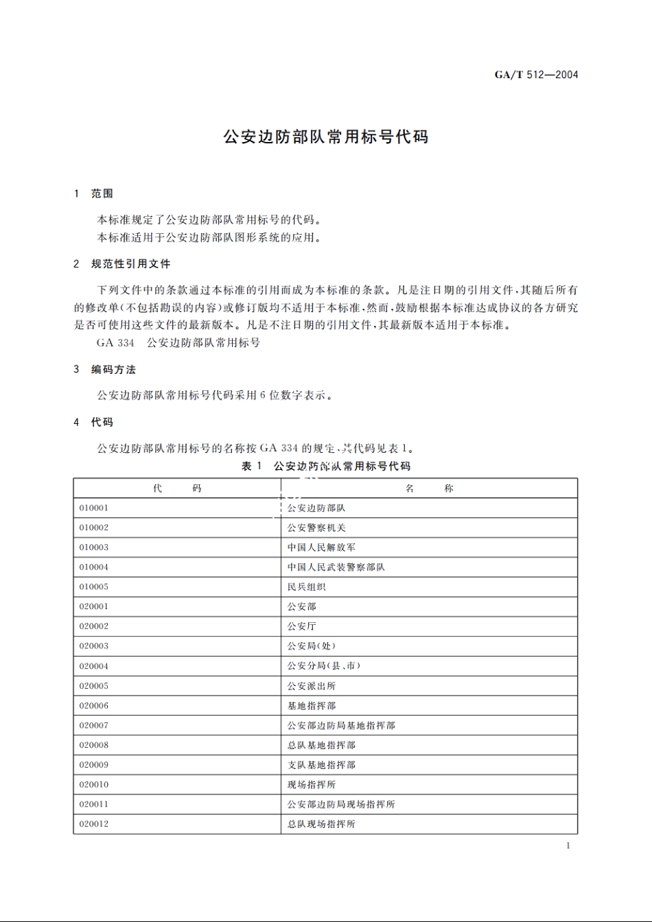 公安边防部队常用标号代码 GAT 512-2004.pdf_第3页