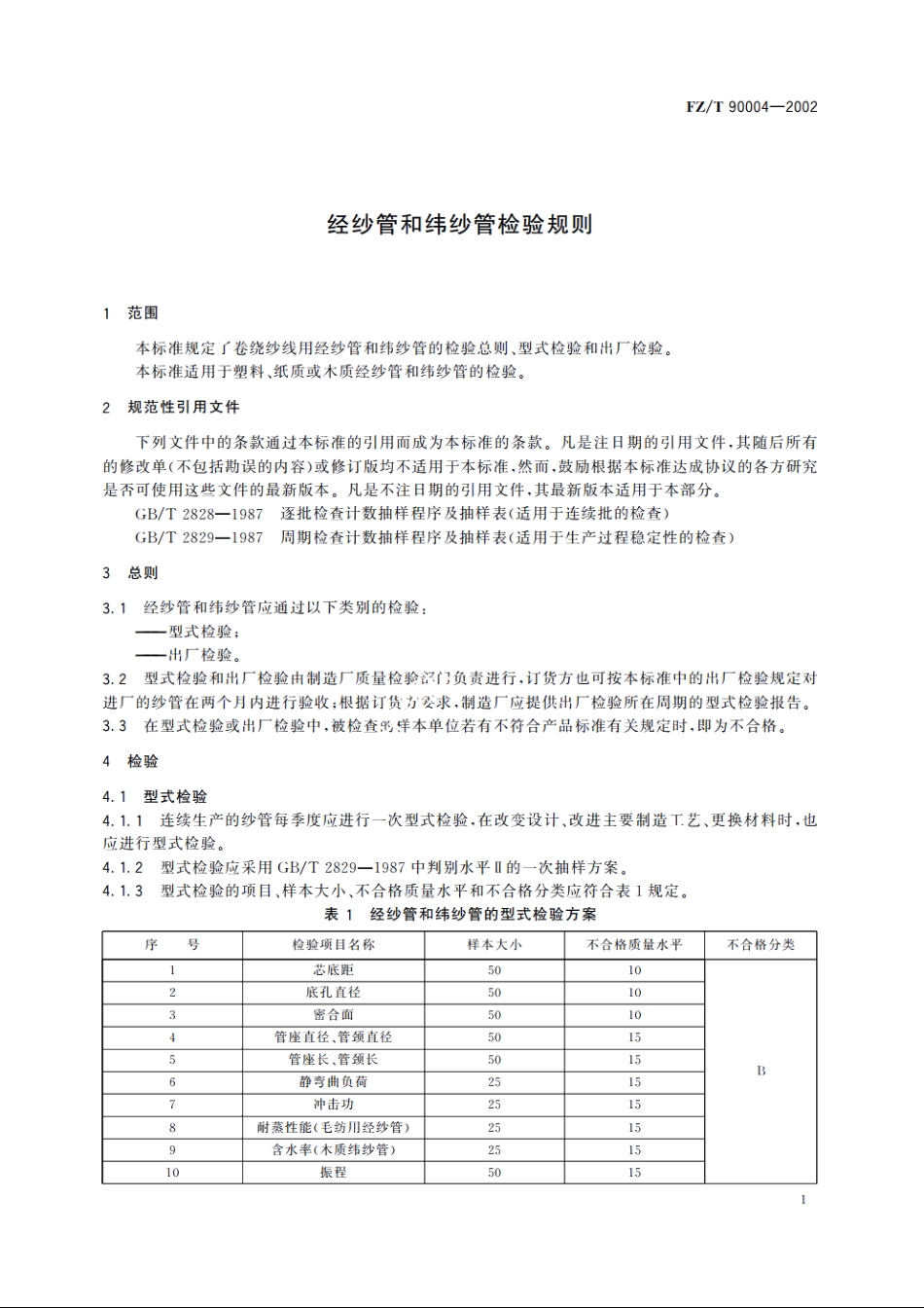 经纱管和纬纱管检验规则 FZT 90004-2002.pdf_第3页