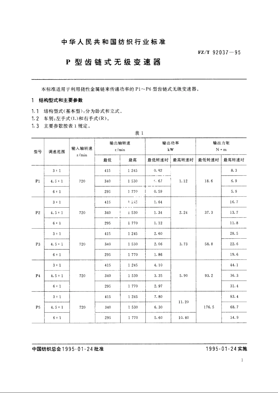 P型齿链式无级变速器 FZT 92037-1995.pdf_第2页